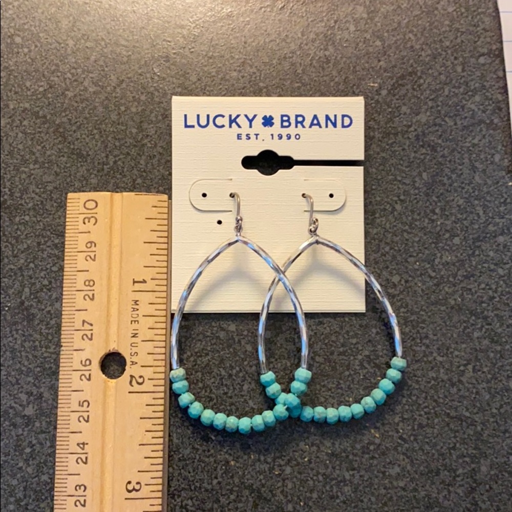 Last 1! NEW turquoise beaded hoop earrings - Picture 5 of 8